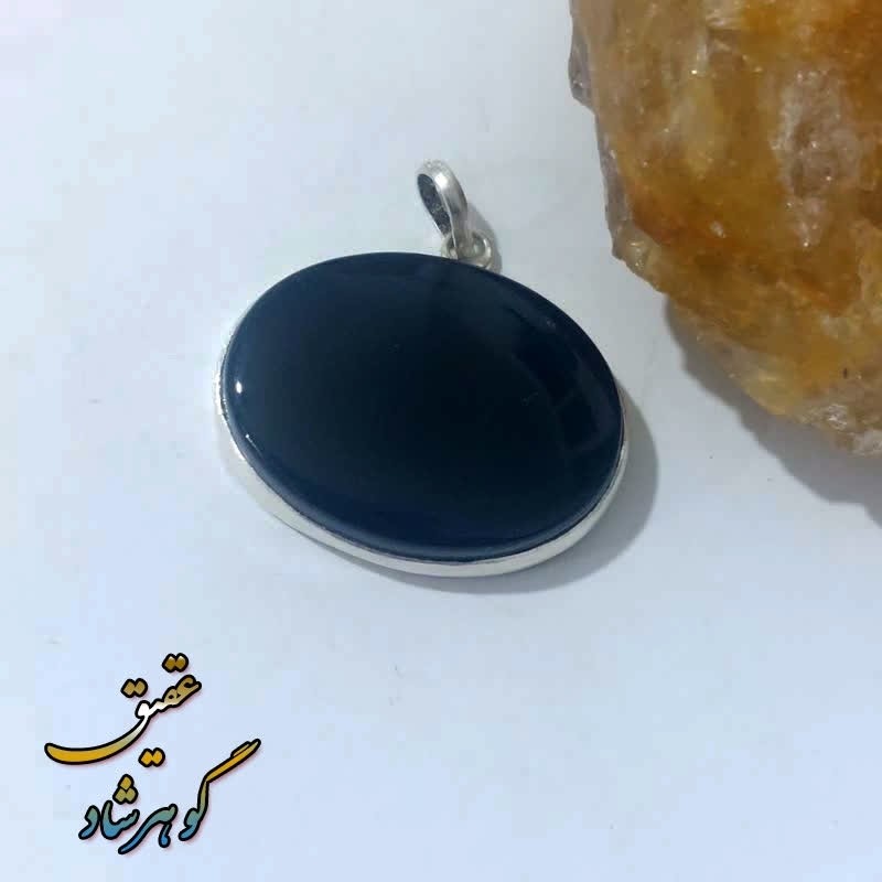 گردنبند نقره عقیق سیاه اصل