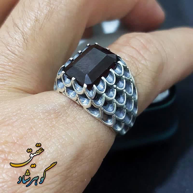 انگشتر یاقوت گارنت اصل مردانه