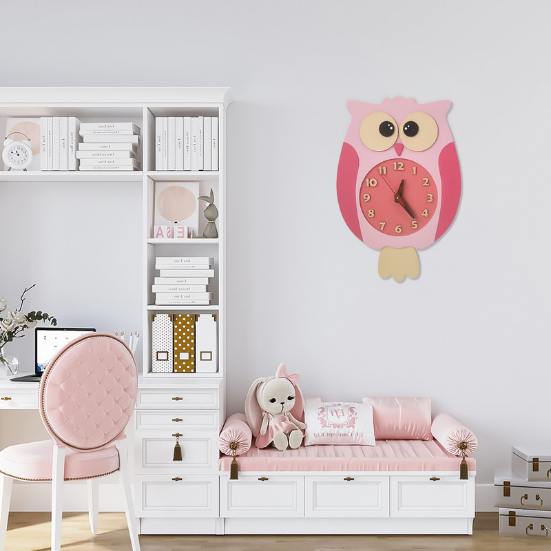 ساعت دیواری کودک طرح جغد مدل MKids52