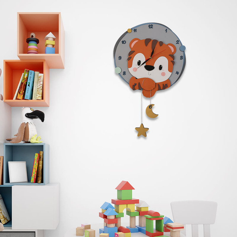 ساعت دیواری کودک طرح ببری مدل MKids71-A