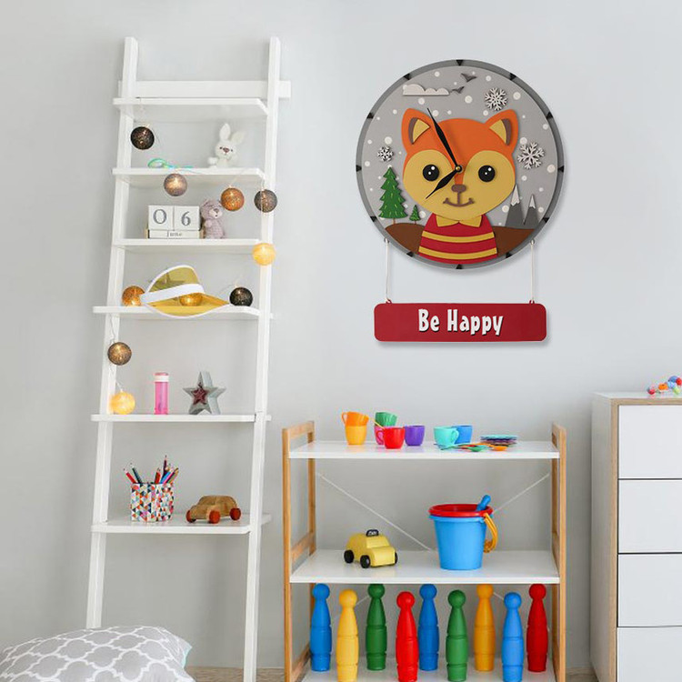 ساعت دیواری کودک مدل Mkids43-Fox