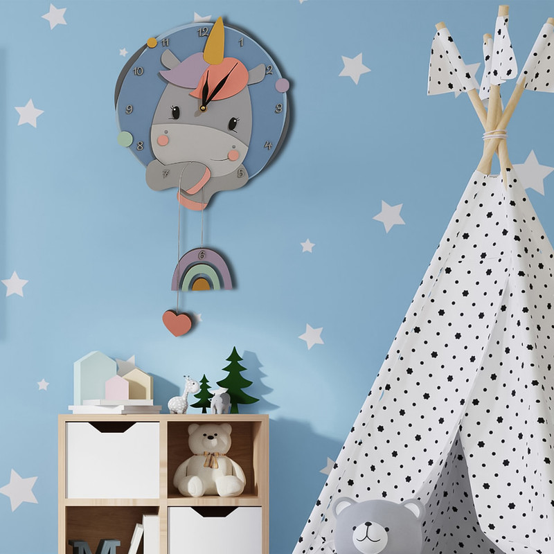 ساعت دیواری کودک طرح پونی مدل MKids70