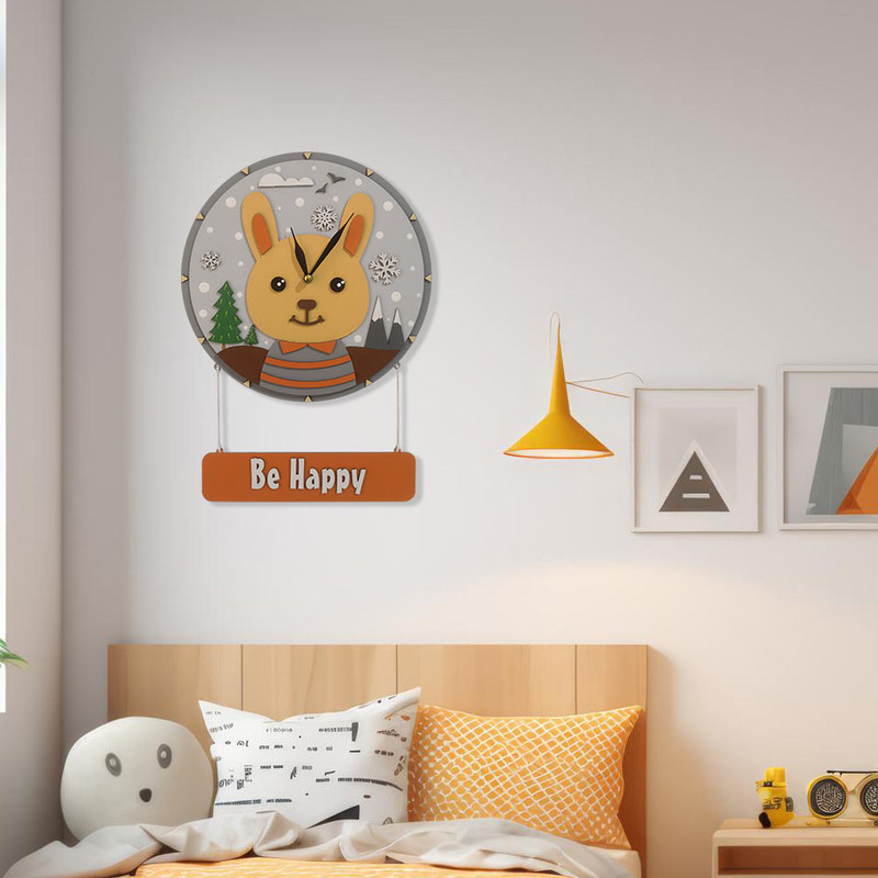 ساعت دیواری کودک طرح خرگوش مدل Mkids43-Rabbit(D)