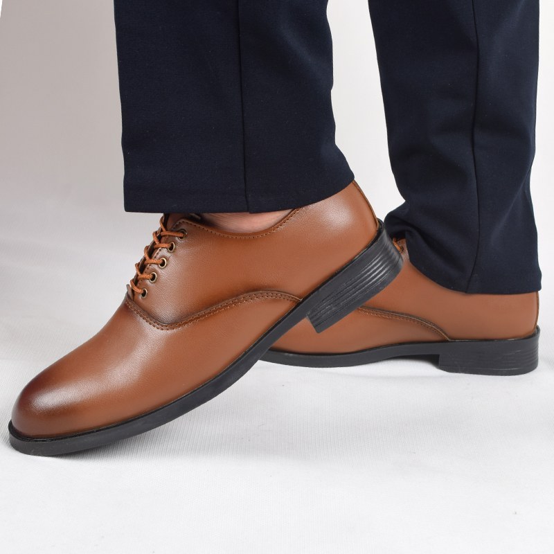 کفش مجلسی مردانه مدل بندی رنگ عسلی پرفرووش