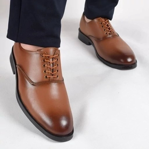 کفش مجلسی مردانه مدل بندی ساده عسلی پرفرووش
