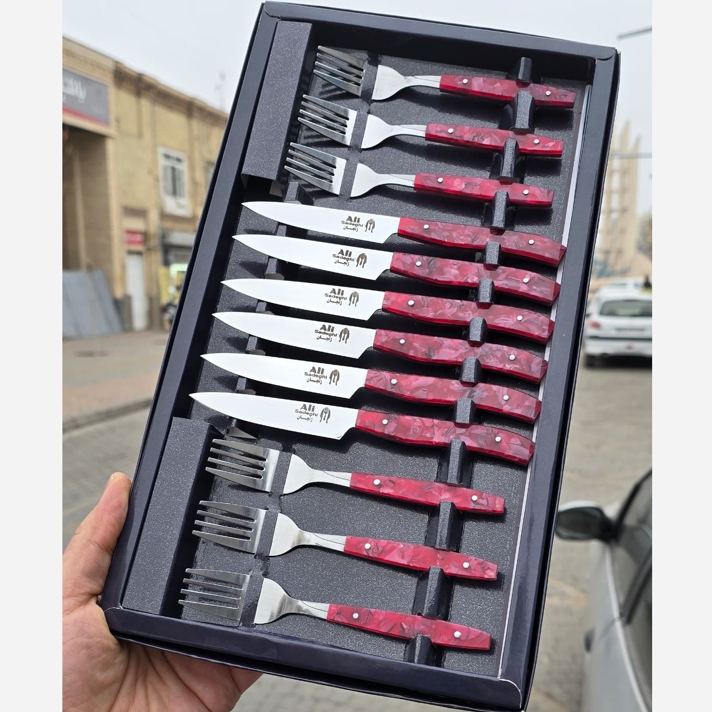 کارد و چنگال دسته اپوکسی درجه یک صادقی