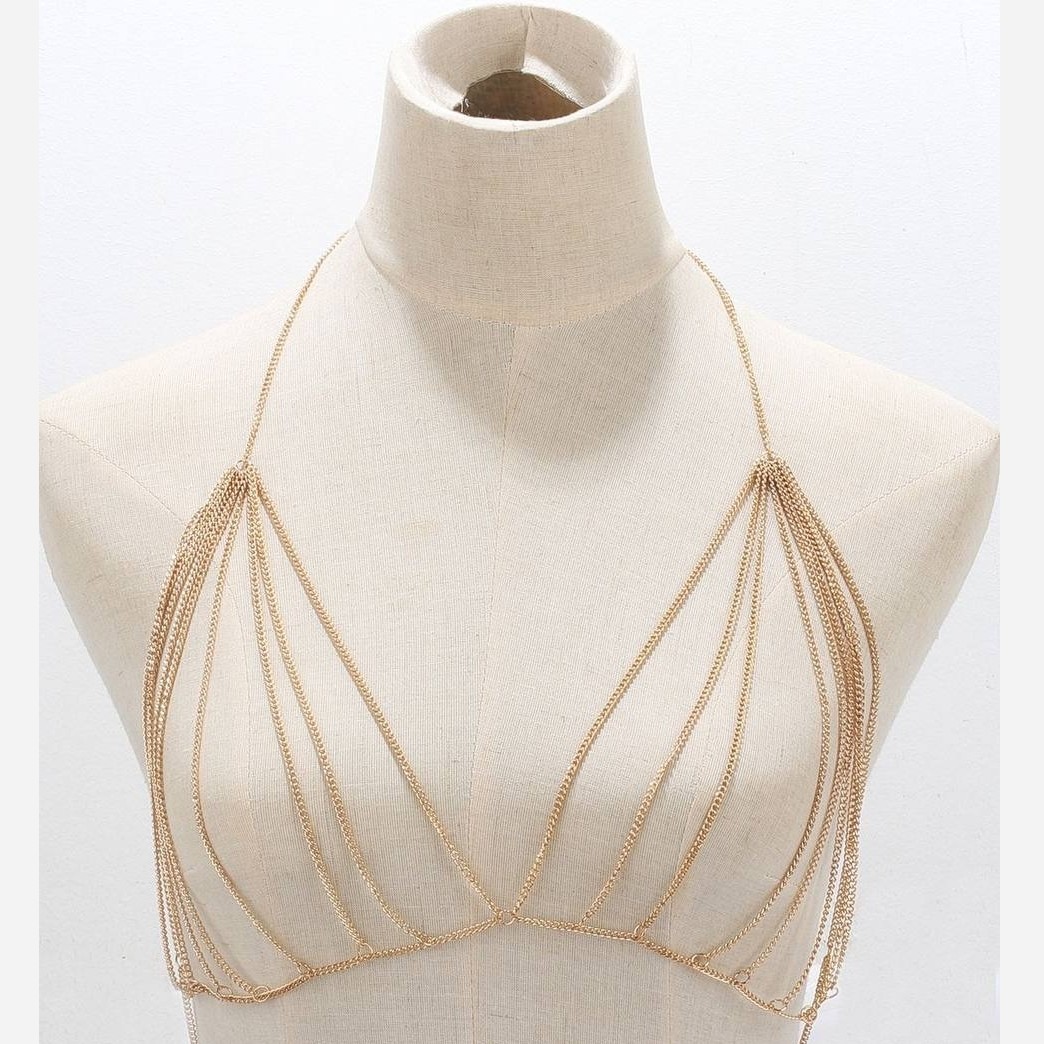 زنجیر بدن استیل رنگ ثابت(زنجیر سوتین زنجیر سینه)