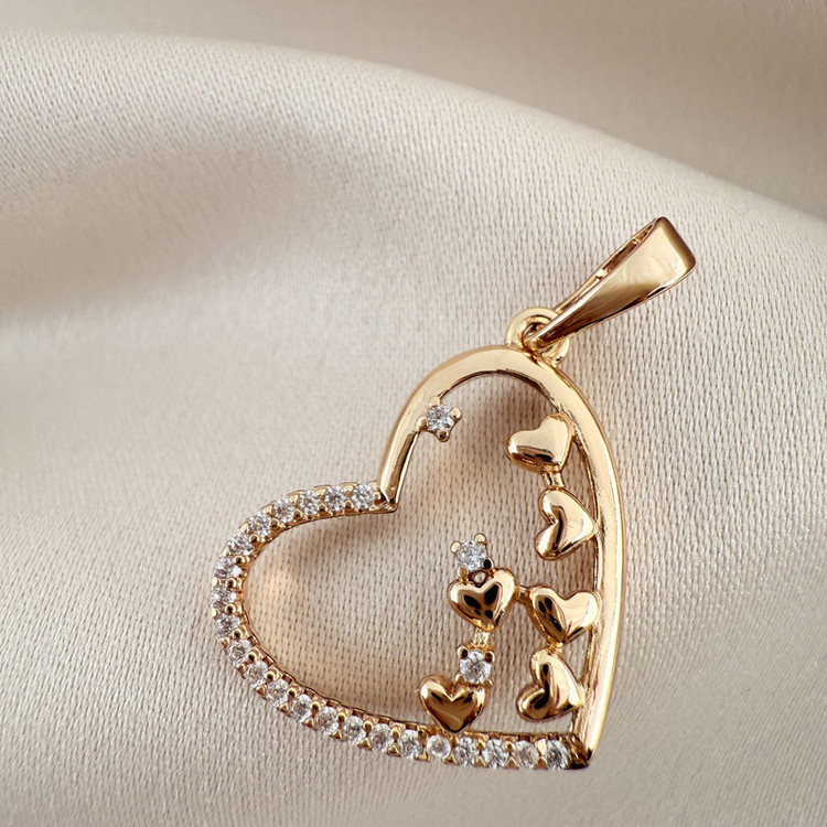 آویز گردنبند طرح قلب ژوپینگ مدل X001058403